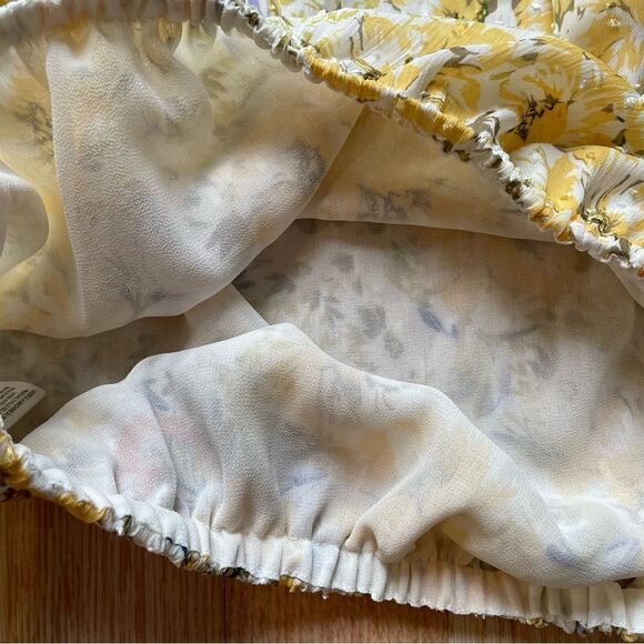 Joie Yellow Off The Shoulder Floral Top - Size: XS - Picture 6 of 8